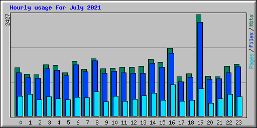 Hourly usage for July 2021