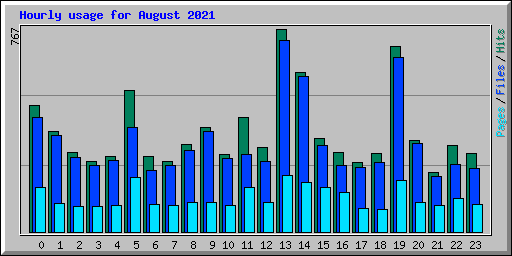 Hourly usage for August 2021