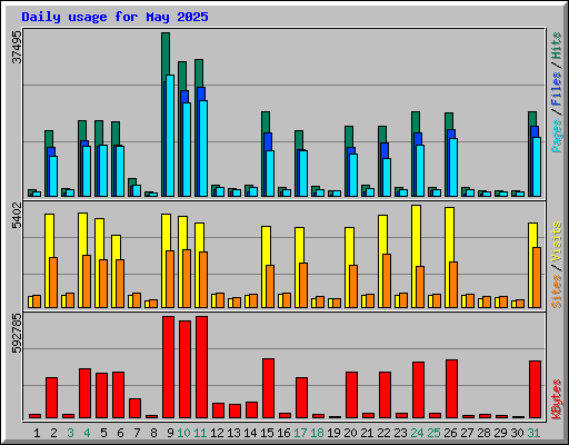 Daily usage for May 2025