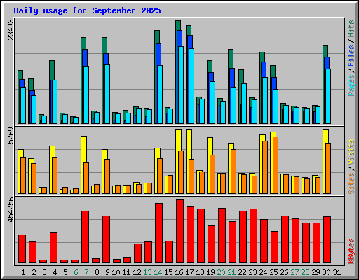 Daily usage for September 2025