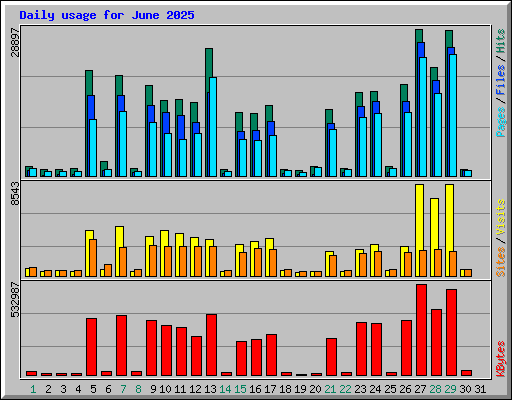 Daily usage for June 2025