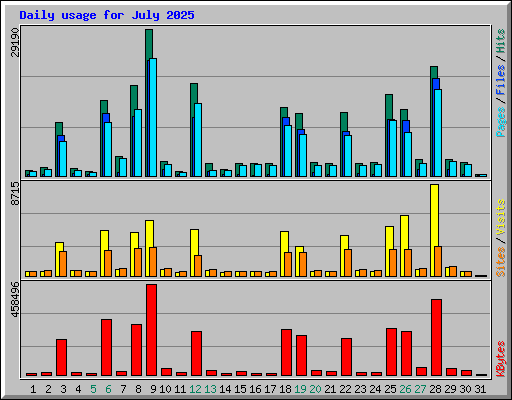 Daily usage for July 2025