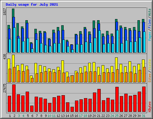 Daily usage for July 2021