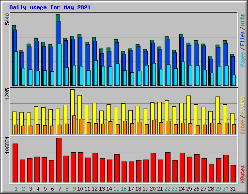 Daily usage for May 2021