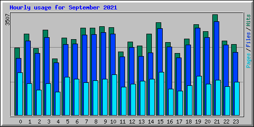Hourly usage for September 2021