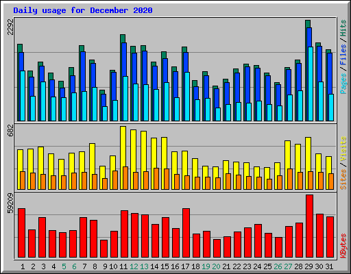 Daily usage for December 2020