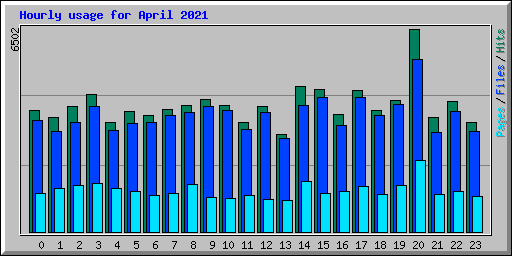 Hourly usage for April 2021