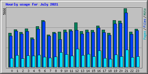Hourly usage for July 2021