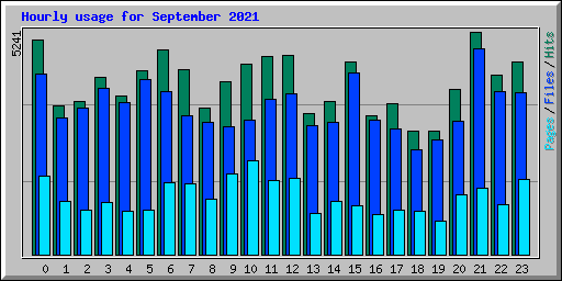 Hourly usage for September 2021