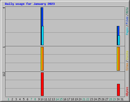 Daily usage for January 2023
